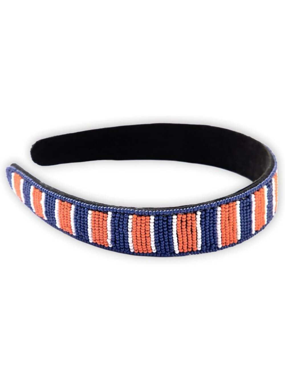 Handcrafted Striped Beaded Headband for Game Day - Stylish Hair Accessory for